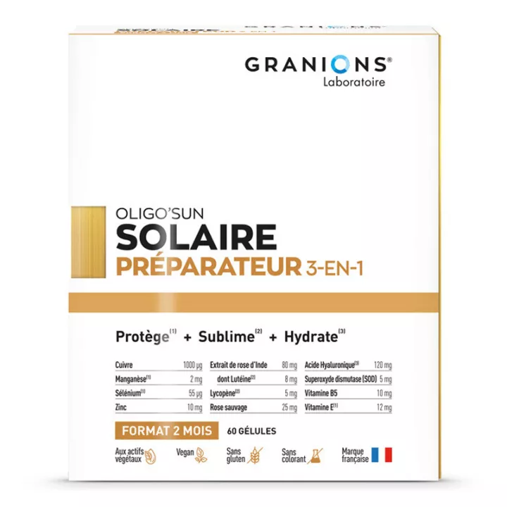 Granions Oligo'sun Préparateur Solaire 3-EN-1 60 gélules