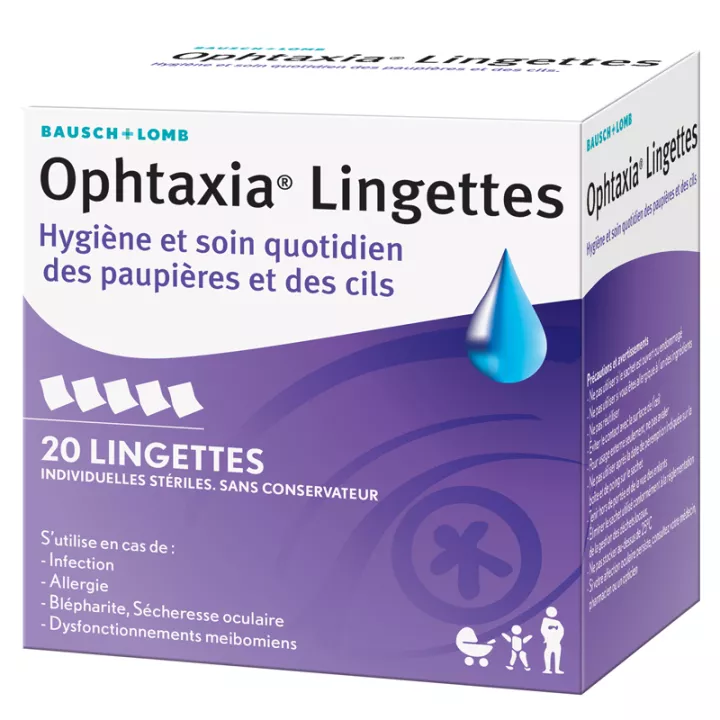 Ophtaxia Hygiene Pflege wischen Wipes 20 Augenlider Wimpern