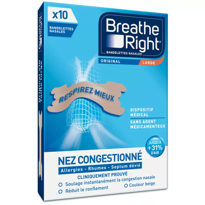 Breathe Right Nasal Strips Originale X10