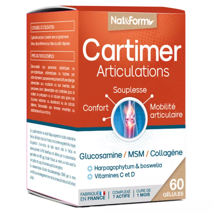 Nat&Form Cartimer Joints 60 Vegetable Capsules