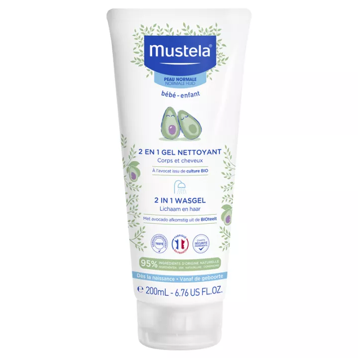 Mustela Baby-Child 2 in 1 gel detergente per capelli e corpo 200 ml