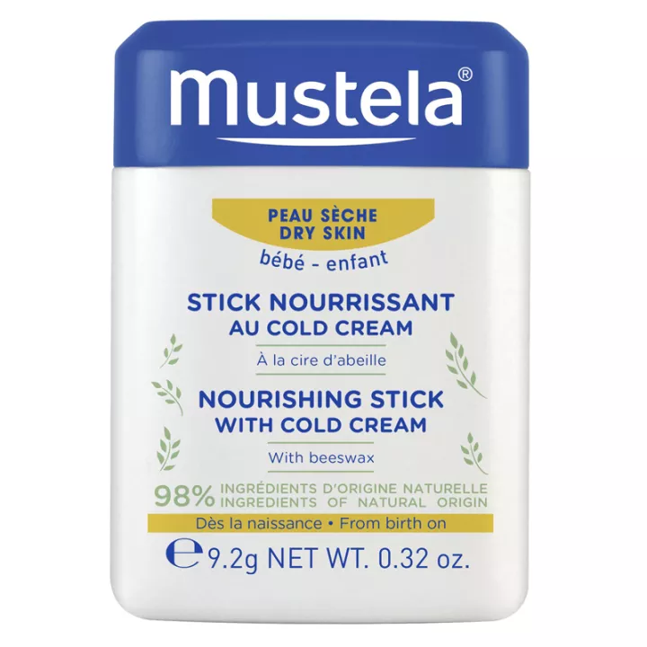 Mustela Bastoncino nutriente per la pelle secca del bambino con crema fredda 9,2 g