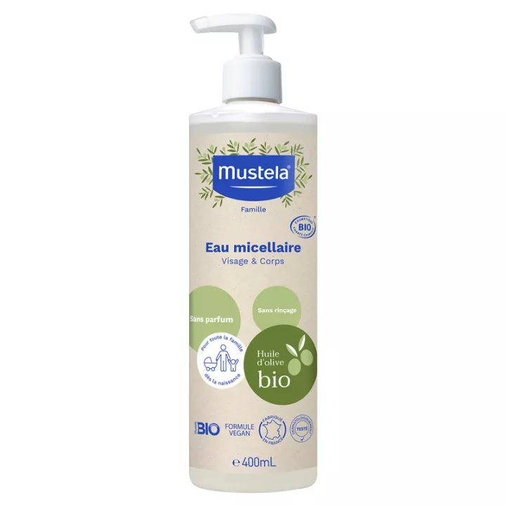 Mustela Bio Мицеллярная вода для лица и тела без запаха 400 мл