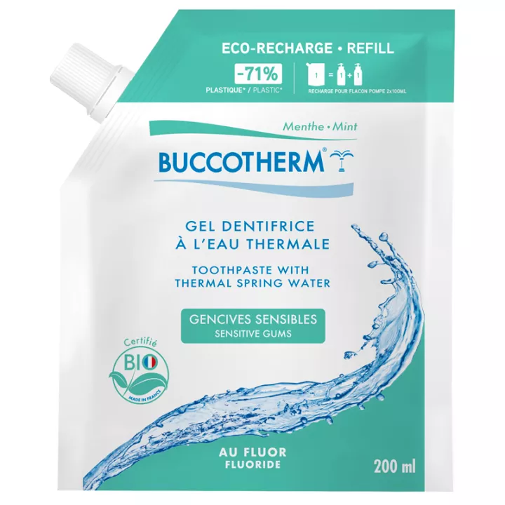 Buccotherm Gel-Zahnpasta mit Thermalwasser für empfindliches Zahnfleisch Bio