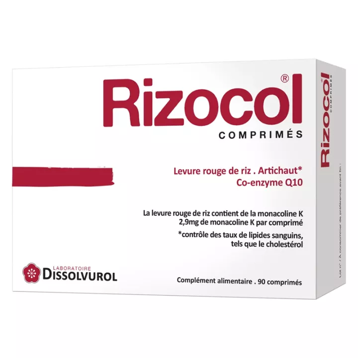 Rizocol Anti Cholestérol Levure Rouge De Riz 90 Comprimés