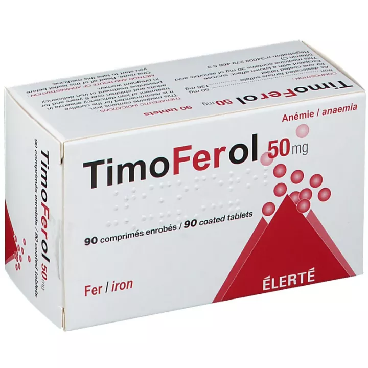 Élerté Timoférol 50 mg Fer+Vit C 90 comprimés