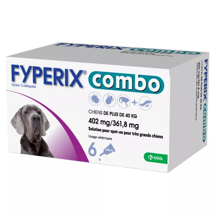 KRKA Fyperix Combo Chien 6 pipettes spot-on +40 kg