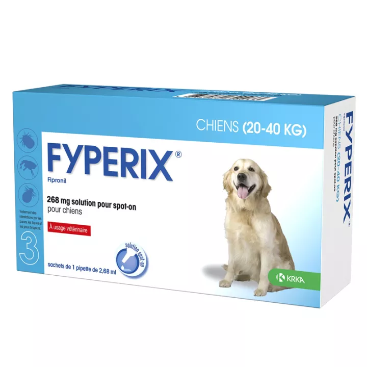 KRKA Fyperix Solution Antiparasitaire pour spot-on 3 pipettes Chiens Grands