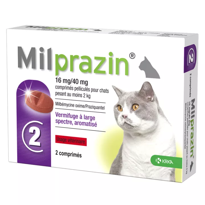 Milprazin Vermifuge de amplio espectro para gatos y gatitos 2 tabletas