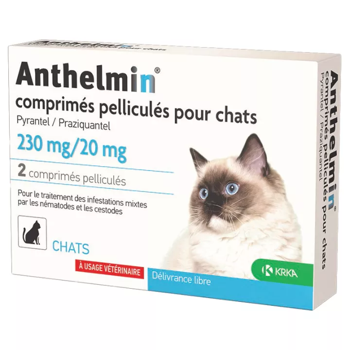 KRKA Anthelmin Vermifuge Polyvalent pour Chats 2 comprimés