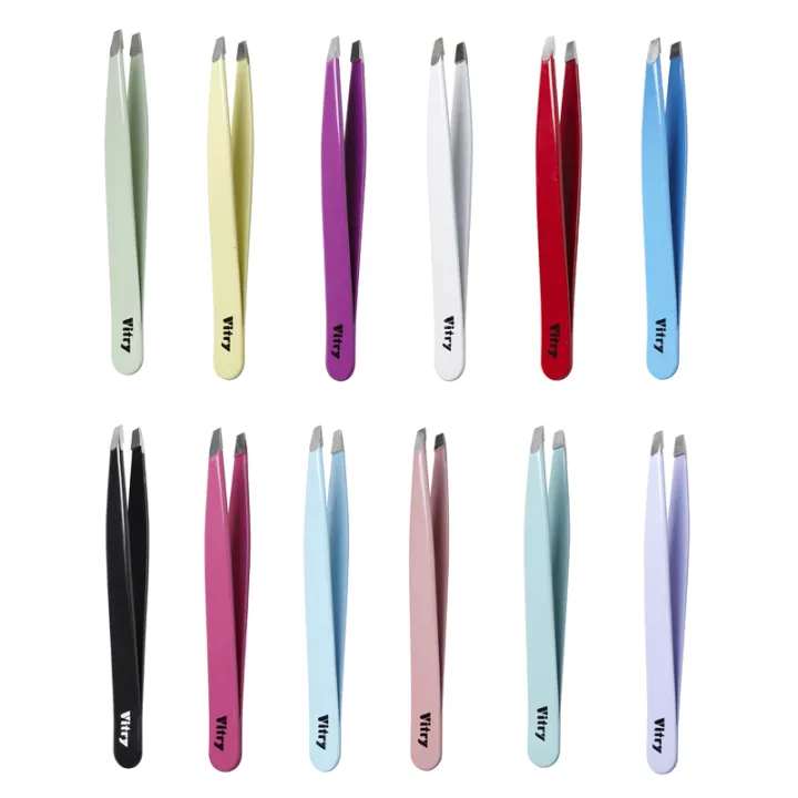 Vitry Professional Tweezers Bias Jaw Aço inoxidável