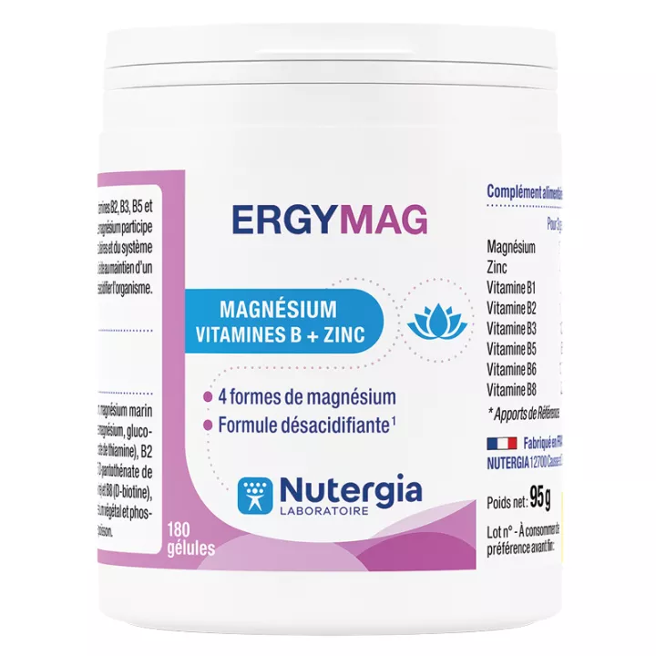 Cápsulas de magnésio ERGYMAG NUTERGIA