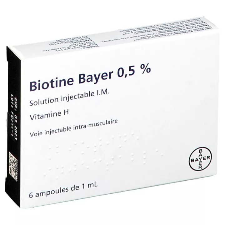 Biotina Bayer 0,5% 6 frascos injetáveis IM