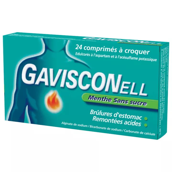 GAVISCONELL MINT SUGAR FREE CHEWABLE TABLETS