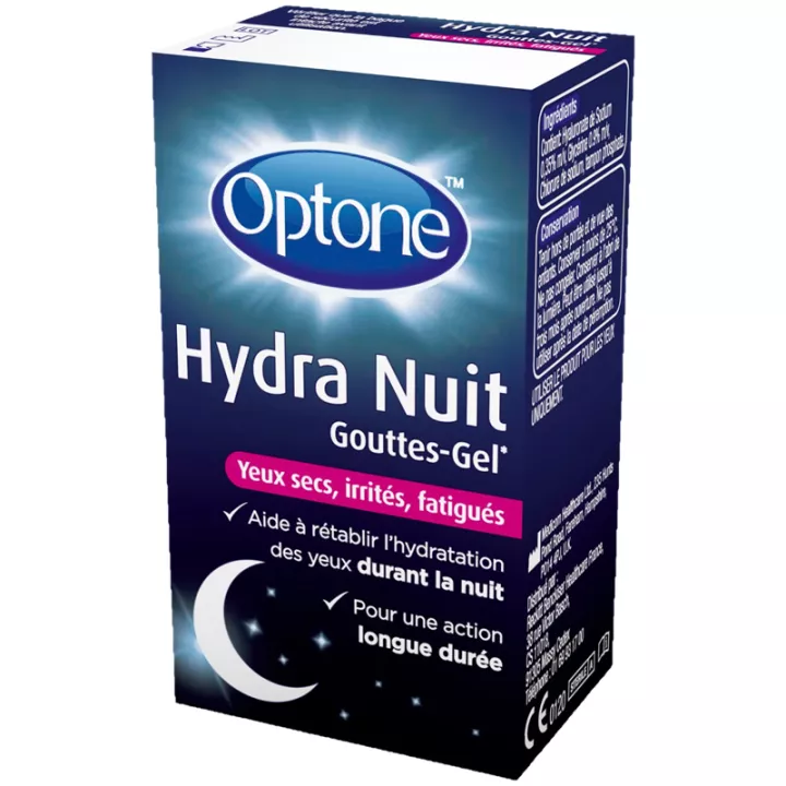 Optone Hydra Nuit Gouttes-Gel Yeux Secs Irrités Fatigués 10 ml