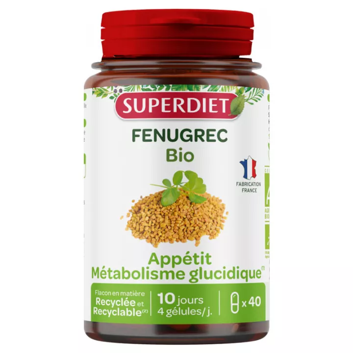 Superdiet Organic Fenugreek 40 capsules