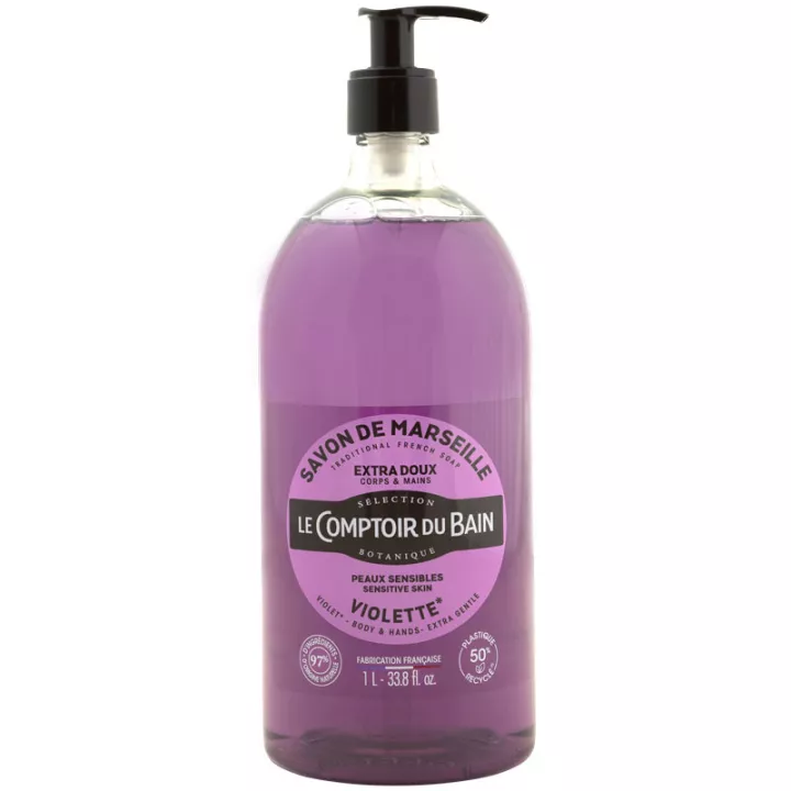 Le Comptoir du Bain Savon Traditionnel de Marseille Violette 1 L