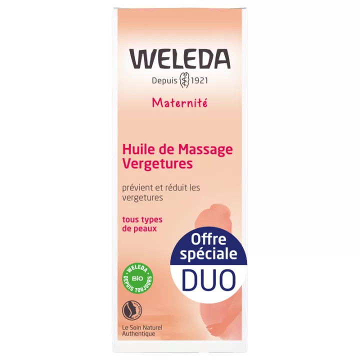 Weleda Maternité Huile de Massage Vergetures 100 ml Duo