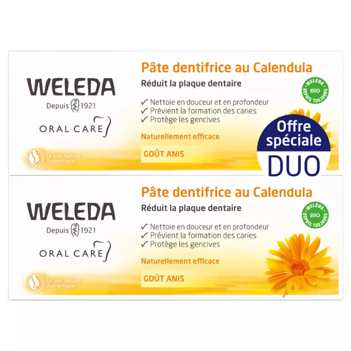 Weleda Oral Care Pâte Dentifrice au Calendula Bio 75 ml Duo