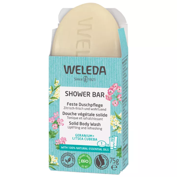 Weleda Shower Bar Douche Végétale Solide Bio 75 g Géranium