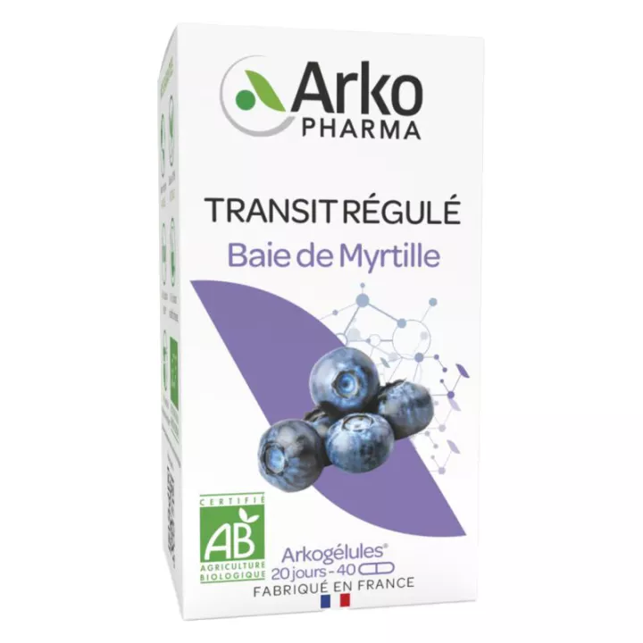 Arkogélules Baie de Myrtille Transit et Vision Bio 40 gélules