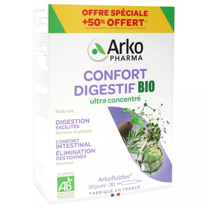 ARKOPHARMA ARKOFLUIDE BIO COMFORT 20 DIGESTIVE BULBS 10ml