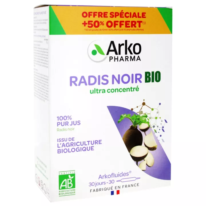 Arkofluides Radis Noir Bio 100% Pur Jus 30