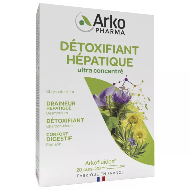 Arkofluides Détox Hépatique Desmodium Chardon Marie 20