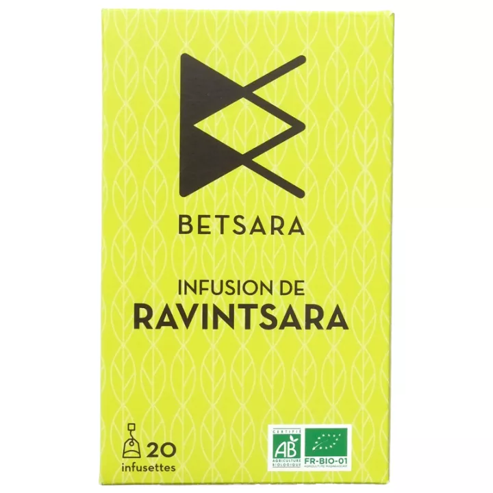 Saquinhos de chá Betsara Ravintsara orgânico 20 sachês
