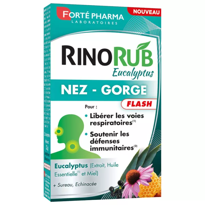 Forté Pharma Rinorub Nariz Garganta Flash Eucalipto 15 Comprimidos