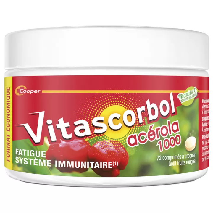 Vitascorbol Acérola 1000 Vitamine C naturelle 72 comprimés