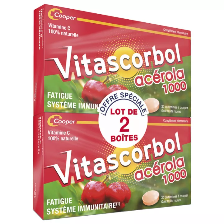 Vitascorbol Acérola 1000 Vitamine C naturelle 60 comprimés