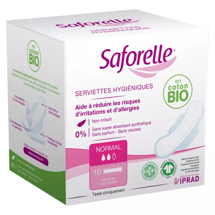 Saforelle Serviettes Hygièniques Normal x10