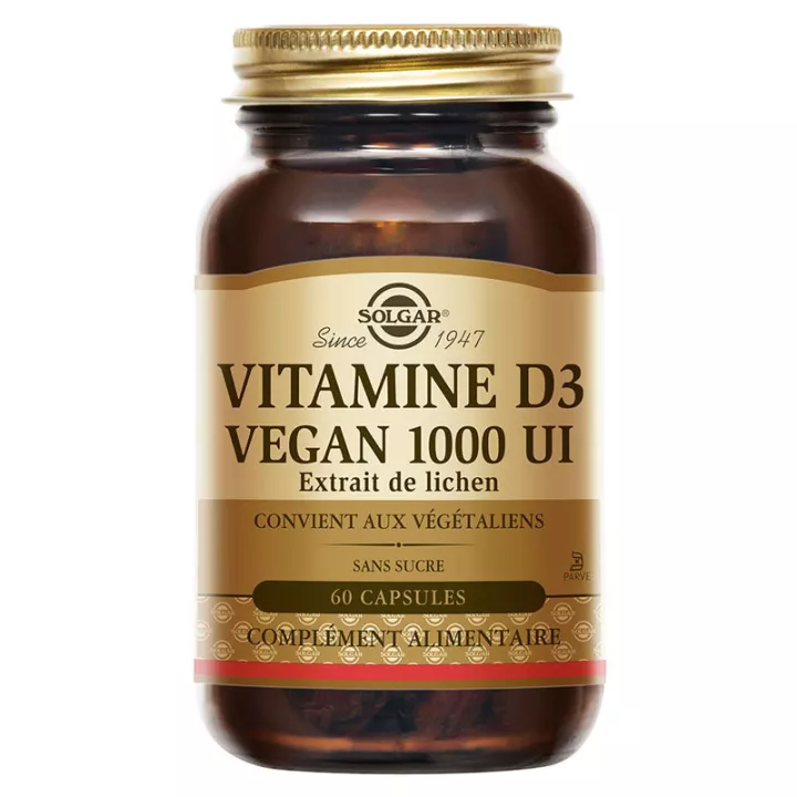 Solgar Vitamine D3 Végan 1000 UI 60 Capsules