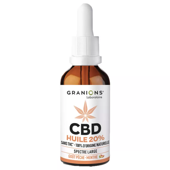 Granions CBD 20% Huile Pêche Menthe 10 ml