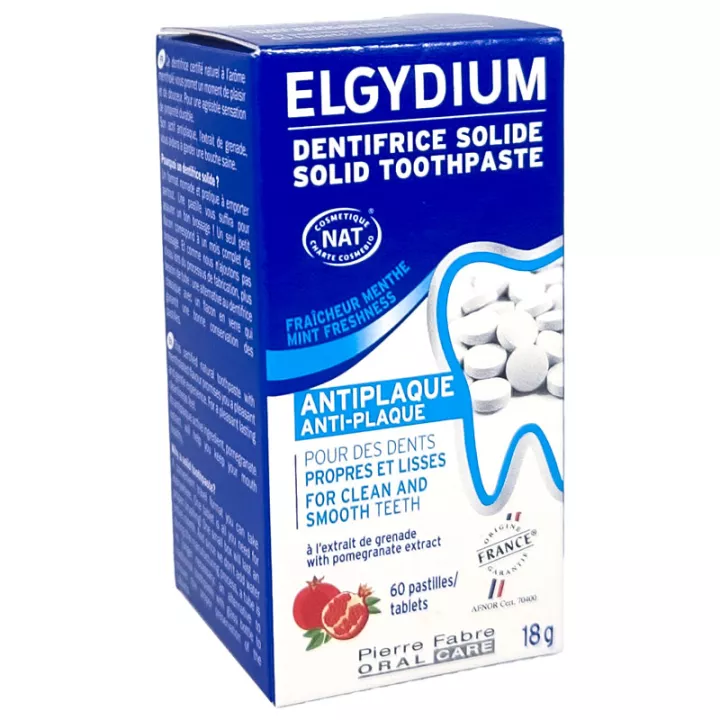 Elgydium Pasta Dentífrica Sólida Anti-Placa 60 Comprimidos