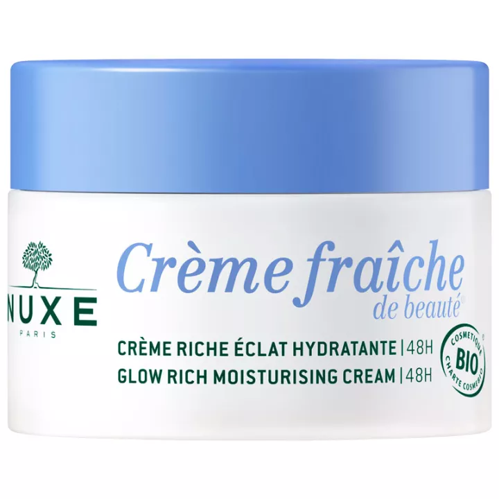 Nuxe Crème Fraiche Rich Radiance Увлажняющий крем 48 часов, органический, 50 мл