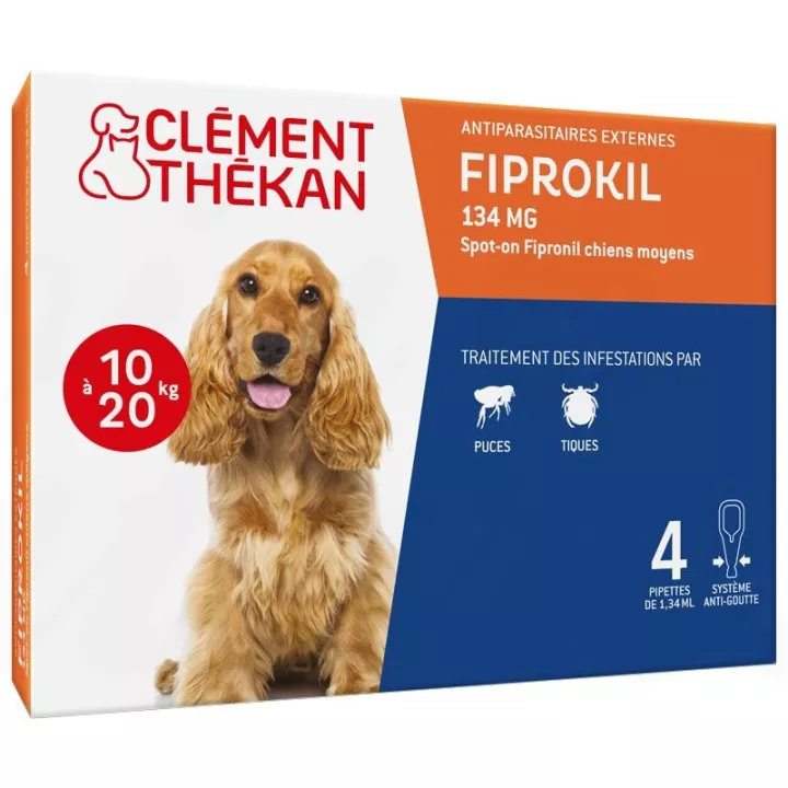 Fiprokil Dog Sprot-On 4 Pipetas Antiparasitárias Clément Thekan