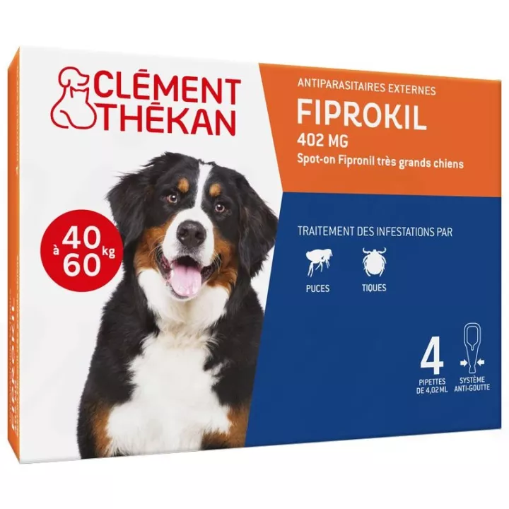 Fiprokil Chien Sprot-On 4 Pipettes antiparasitaires très grand chien