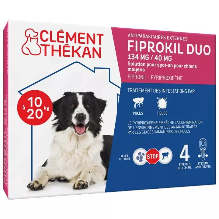 Fiprokil Duo Dogs 4 antiparasitäre Pipetten Clément-Thekan