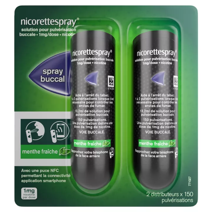 Nicorette Spray Buccal 1mg/Dose Solution Bucale 2x150 Menthe