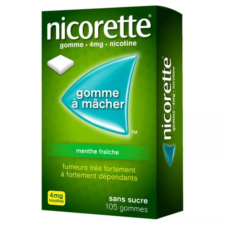 Nicorette Gomme à Mâcher 4mg Menthe Fraiche Sans Sucre x105