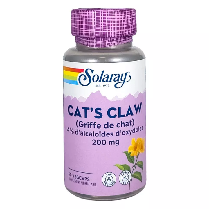 Solaray Unha de Gato 200 mg 30 cápsulas