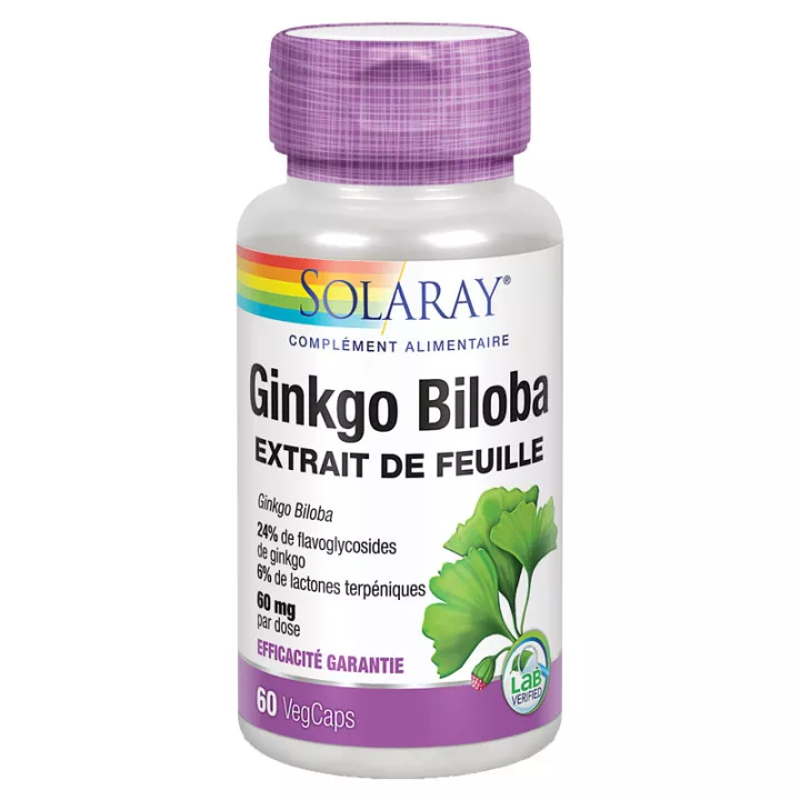 Solaray Estratto di foglie di Gingko Biloba 60 mg 60 capsule