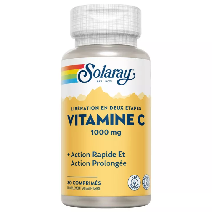 Solaray Vitamine C Tweevoudig Vrijgave 1000 mg Tabletten