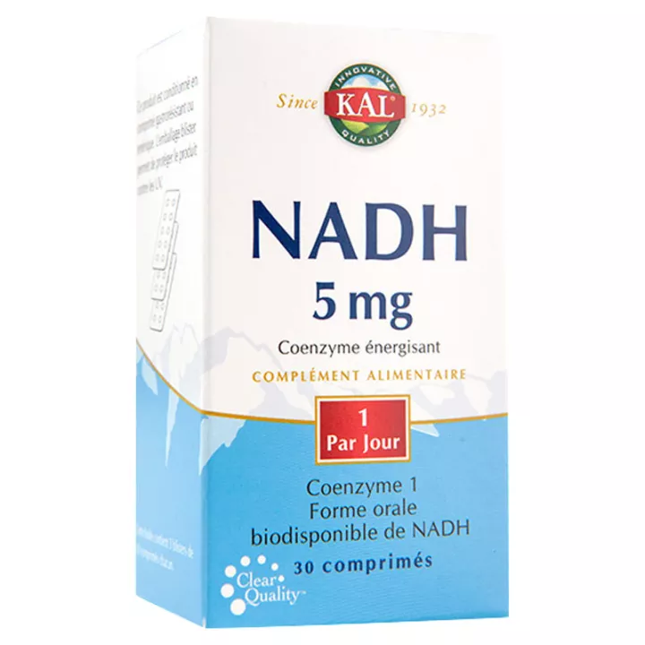 NADH 5 mg Coenzyme Énergisant KAL 30 comprimés