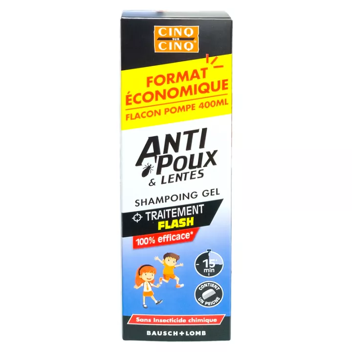 Cinq-sur-Cinq Anti Poux et Lentes Shampoing Gel 400 ml