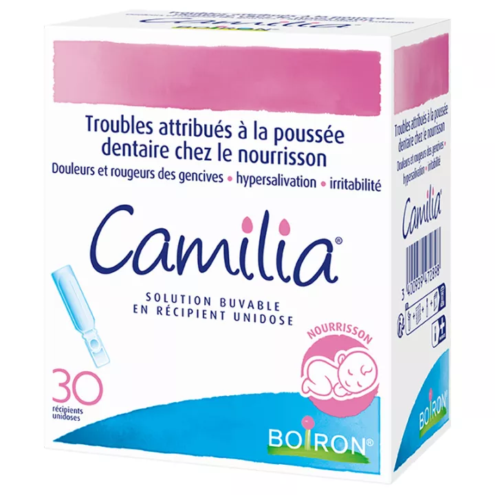 CAMILIA 30 unidoses Homéopathie pour poussée dentaire de bébé Boiron