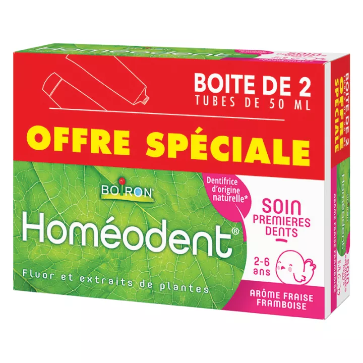 HOMEODENT eerste tand Care Tandpasta Boiron HOMEOPATHIE 2 tubes