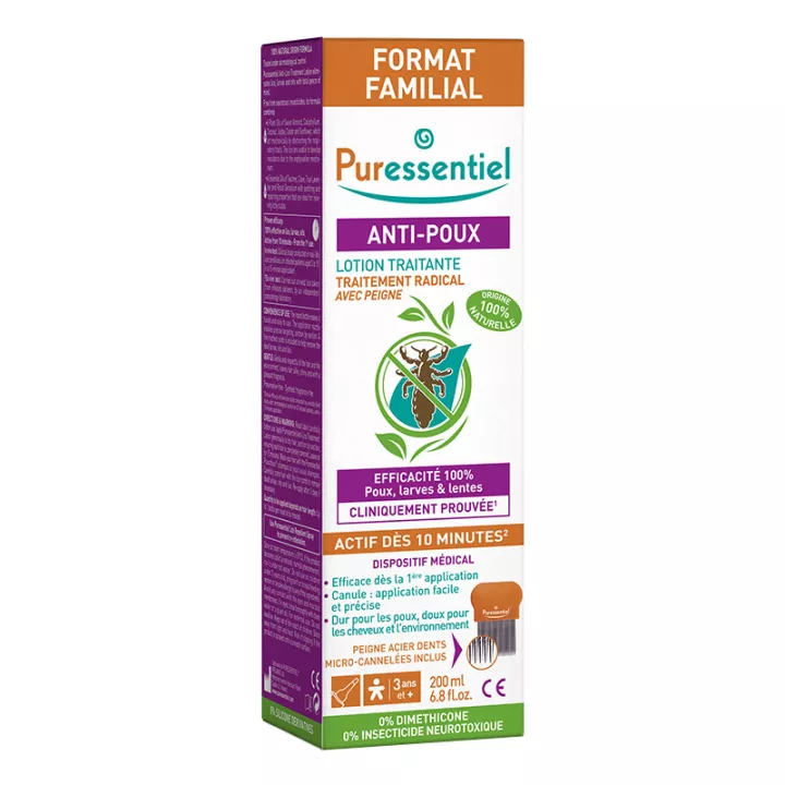 Puressentiel Trattamento antipidocchi Lozione + Pettine